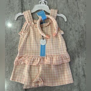 Draper James Pink Checker Outfit with Headband Size 6